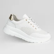 Półbuty damskie - Półbuty damskie skóra naturalna GOODIN GD-XF-187 ażurek biel 41 - miniaturka - grafika 1