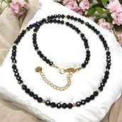 Naszyjniki - Lunarny szyk 2 Naszyjnik ochronny z czarnego turmalinu choker czarny turmalin - miniaturka - grafika 1