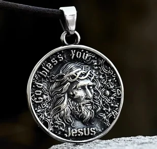 zawieszka JESUS - GOD BLESS YOU - Wisiorki - miniaturka - grafika 1