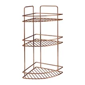 Półki łazienkowe - 3-poziomowa narożna półka łazienkowa Metaltex Copper - miniaturka - grafika 1