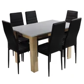 Stoły z krzesłami - Zestaw Stół Modern 120 Gs I 6 Czarnych Krzeseł Nicea - miniaturka - grafika 1