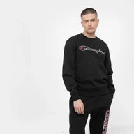 Bluzy sportowe męskie - Męska bluza dresowa nierozpinana bez kaptura CHAMPION Crewneck Sweatshirt - czarna - miniaturka - grafika 1