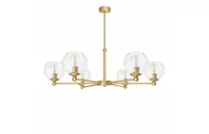 Lampy sufitowe - Duży złoty żyrandol do nowoczesnego salonu KLT-S6A - miniaturka - grafika 1