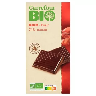 Carrefour Bio 74 % Cacao Czekolada ciemna 100 g - Zdrowa żywność - miniaturka - grafika 1