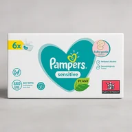 Chusteczki nawilżane - Pampers Sensitve chusteczki nawilżane 6x80 szt - miniaturka - grafika 1