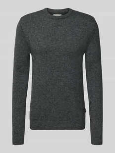 Sweter z dzianiny z prążkowanymi wykończeniami model ‘BRANKO’ - Swetry męskie - miniaturka - grafika 1