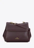 Torebki damskie - Damska torebka na ramię ze skóry naturalnej bordowa - miniaturka - grafika 1