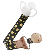 Akcesoria do smoczków - Tasiemka Zawieszka Do Smoczka Gwiazdki Złote Akuku - miniaturka - grafika 1