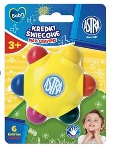 Astra, Kredki świecowe w kształcie gwiazdki, 6 szt. - Kredki, ołówki, pastele i pisaki - miniaturka - grafika 1