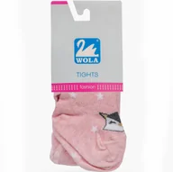 Rajstopy - Rajstopy Dziecięce Bawełniane Rajtuzy Elastyczne Ze Wzorem WOLA Różowe Różowy 56-62 - miniaturka - grafika 1