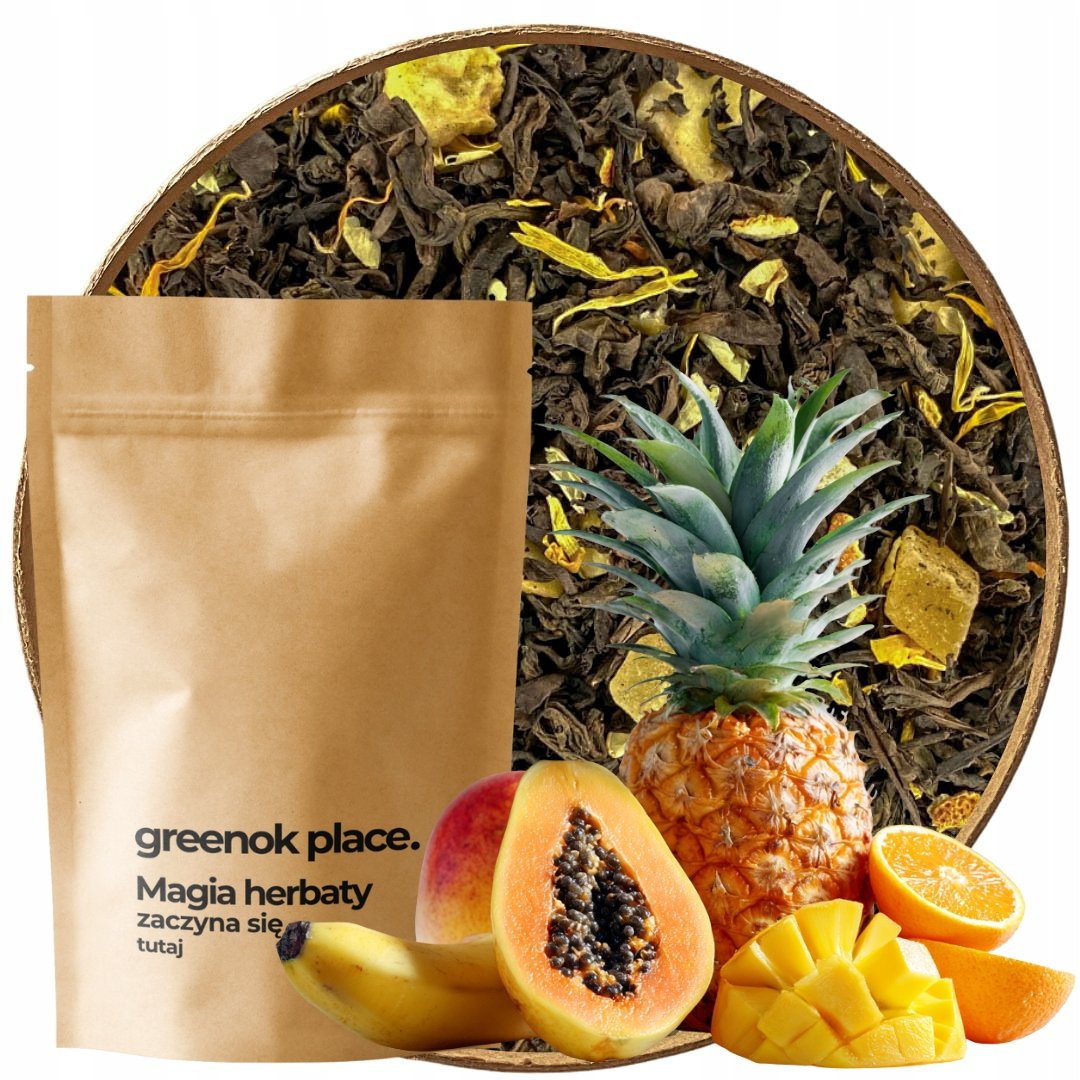 Herbata czerwona Pu-erh Tropikalna Wyspa 1000g z owocami mango papaja Hurt