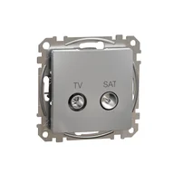 Gniazdka elektryczne - Schneider Gniazdo antenowe TV/SAT końcowe (4dB) SEDNA Design & Elements srebrne aluminium - miniaturka - grafika 1