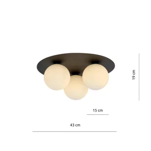 Emibig Solar lampa sufitowa 3-punktowa czarna/biała 1127/3 1127/3 - Lampy sufitowe - miniaturka - grafika 6