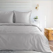 Pościel - Pościel 220x200 z koronką srebrna satynowa Retro 5 Eurofirany - miniaturka - grafika 1