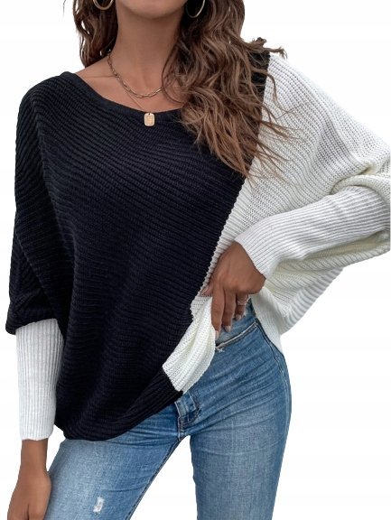 SHEIN SWETER DAMSKI Z DŁUGIM RĘKAWEM CZARNY 36 VUR