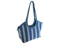 Torebki damskie - Torba Shopper Na Ramię Torebka Damska Listonoszka Miejska, Niebieski - miniaturka - grafika 1