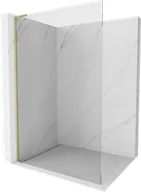 Ścianki i drzwi prysznicowe - Mexen Kioto L ścianka prysznicowa Walk-in 70 x 200 cm, transparent, złota szczotkowana - 800-070-103-55-00 - miniaturka - grafika 1
