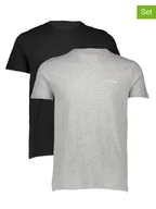 Koszulki męskie - Pepe Jeans Koszulki (2 szt.) w kolorze szarym i czarnym - miniaturka - grafika 1