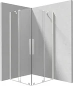 Kabiny prysznicowe - Kabina prysznicowa Deante Prizma 90x90 kwadratowa bianco transparentne uniwersalna KPNAP09P09 - miniaturka - grafika 1