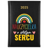 Notesy i bloczki - KALENDARZ CZARNY PLANER DZIENNY A5 PLANER 2025 DLA NAUCZYCIELKI WZORY - miniaturka - grafika 1