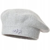 Czapki damskie - Beret damski LAVINIA Jasny szary - miniaturka - grafika 1