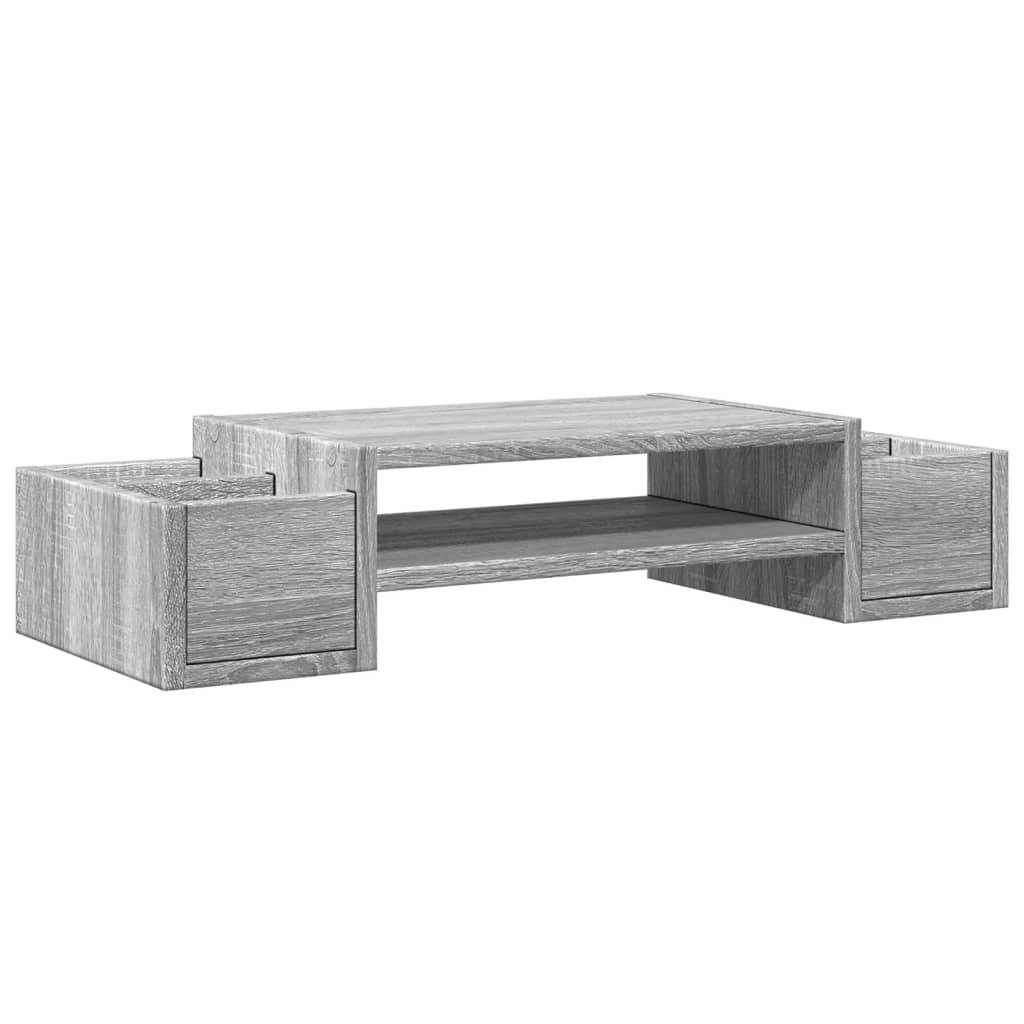 vidaXL Podstawa pod monitor z miejscem do przechowywania Szara Sonoma 70x27x15 Materiał drewnopochodny