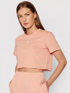 Koszulki i topy damskie - Adidas T-Shirt adicolor Essentials Cropped H37883 Różowy Standard Fit - grafika 1