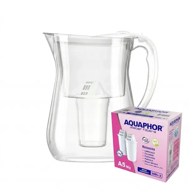 Dzbanek Aquaphor Lyon 3,8 l biały, wkład A5 + 4 wkłady A5Mg
