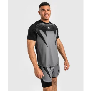 Venum Koszulka Techniczna Treningowa Attack Dry Tech T-shirt Black/Grey - Kimona, stroje i obuwie - miniaturka - grafika 1
