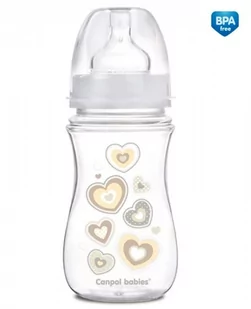 Canpol babies EasyStart Newborn Baby, Butelka antykolkowa, 240 ml, Serduszka - Butelki dla niemowląt - miniaturka - grafika 1