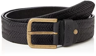Wrangler Męski pasek Structured Black Belt, czarny - Paski - miniaturka - grafika 1