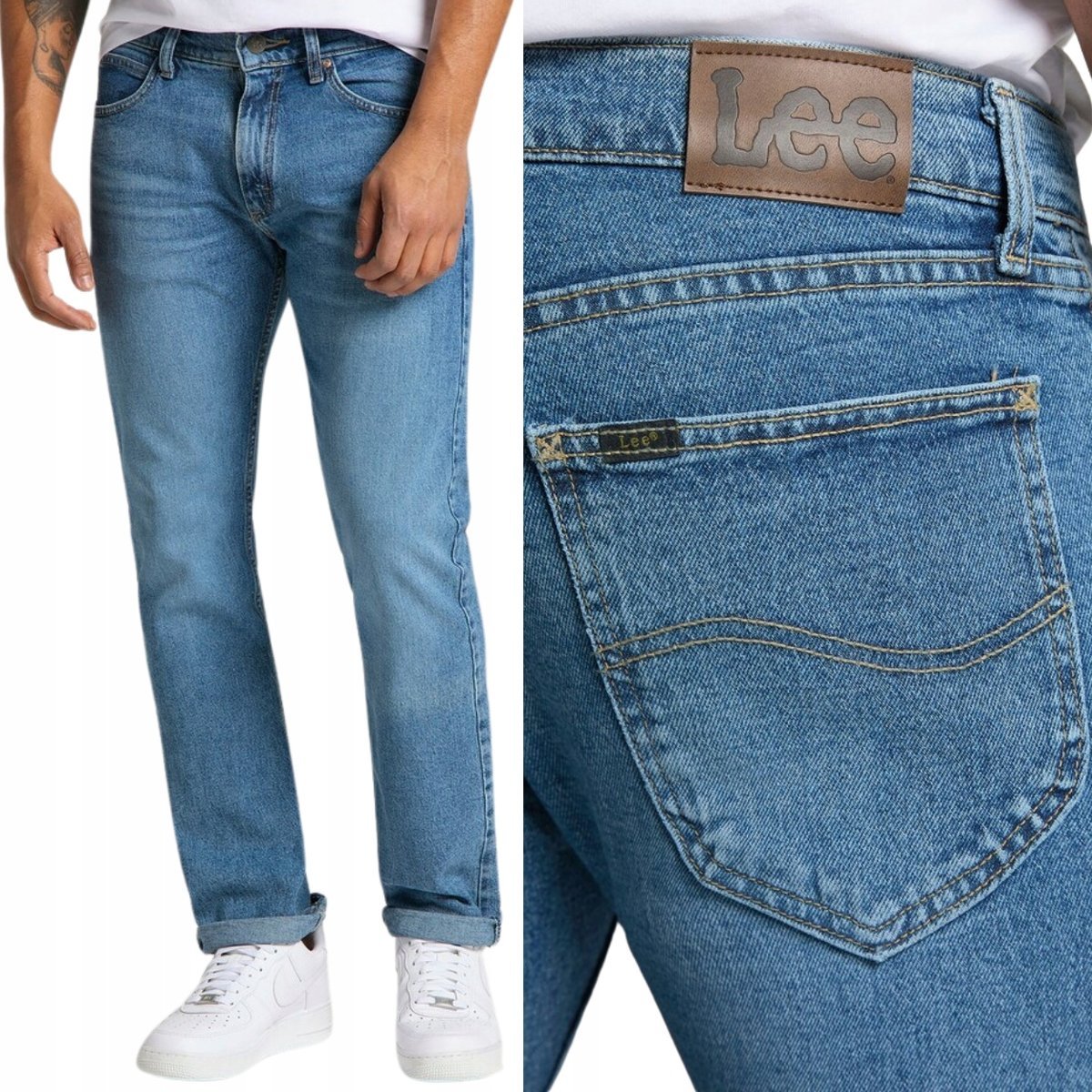 Lee LEGENDARY SLIM Glory DOPASOWANE PROSTE NOGAWKI BLUE DżINS W32 L30