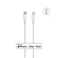Kable USB - Puro Plain – Kabel połączeniowy USB-C na Lightning MFi 2m (biały) - miniaturka - grafika 1