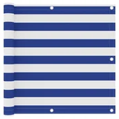 Parawany - vidaXL Parawan balkonowy, biało-niebieski, 90x500 cm, tkanina Oxford vidaXL - miniaturka - grafika 1