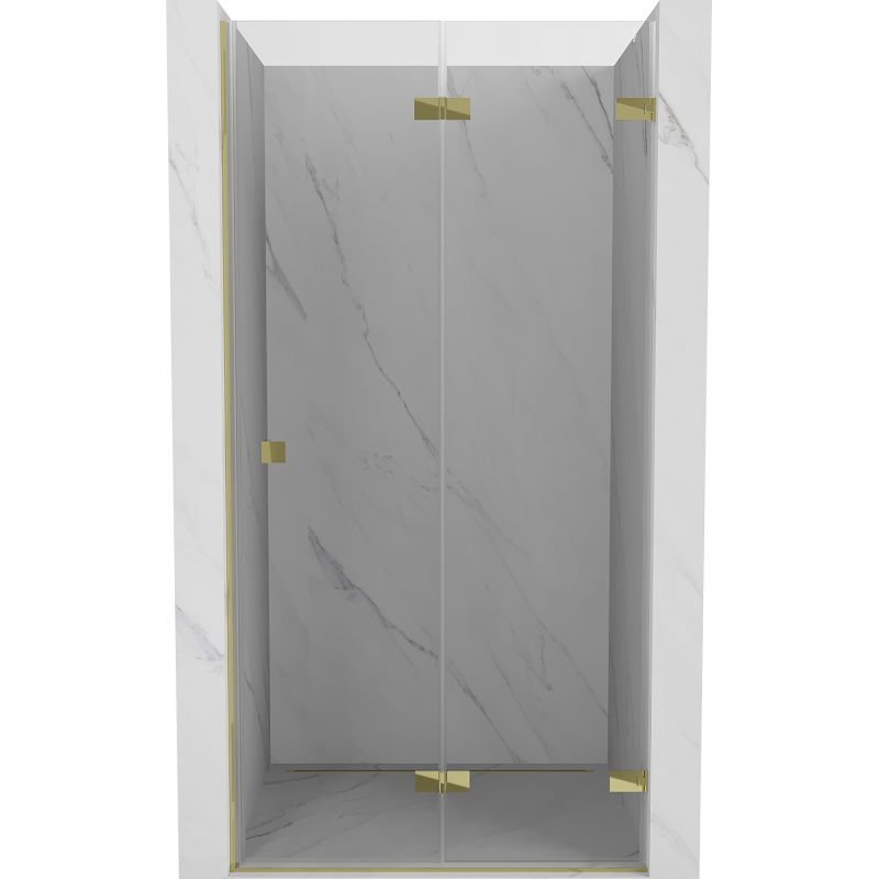 Mexen Lunar-F drzwi prysznicowe składane prawe 65 cm, transparent, złote - 836-065-000-50-00-P