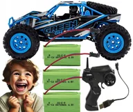 Zabawki zdalnie sterowane - Samochód RC 4x4 + 3 AKUmulatory Autko Pilot Terenowy Zdalnie Sterowany 20km - miniaturka - grafika 1