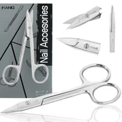 Akcesoria do paznokci - Nożyczki do paznokci skórek proste ostrza kosmetyczne manicure pedicure stal gabinet SPA srebrne - miniaturka - grafika 1