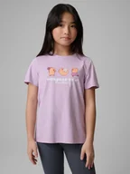 Koszulki dla dziewczynek - 4F T-shirt regular z nadrukiem dziewczęcy - fioletowy 164 (13-14 lat) - miniaturka - grafika 1