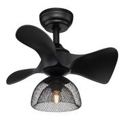 Lampy sufitowe - Globo Lighting Druciany plafon Jackie 03560 czarny lampowentylator do biura - miniaturka - grafika 1