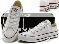 Moda i Uroda OUTLET - TRAMPKI CONVERSE DAMSKIE BIAŁE ORYGINALNE BUTY ALL STAR OX WOMEN ROZM 38 - miniaturka - grafika 1