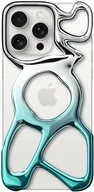 Etui i futerały do telefonów - Angry miao Puste etui na telefon iPhone 16 Pro, kompatybilne z MagSafe, lekkie 22 g, rozpraszające ciepło, duża ochrona, błyszczące srebrne + niebieskie - miniaturka - grafika 1