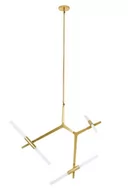 Lampy sufitowe - KingHome Lampa wisząca CANDELABR 6 złota aluminium szkło XCP8053-6.GOLD - miniaturka - grafika 1