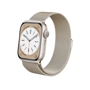 Crong Milano Steel – Pasek ze stali nierdzewnej do Apple Watch 38/40/41 mm (szampański) - Akcesoria do smartwatchy - miniaturka - grafika 1