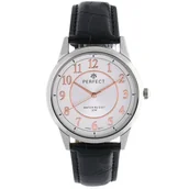 Zegarki męskie - Zegarek męski kwarcowy biało-miedziany klasyczny skórzany pasek C402 - miniaturka - grafika 1