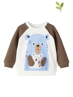 Bluzy i sweterki niemowlęce - Name it Bluza "Noel" w kolorze biało-jasnobrązowym - grafika 1