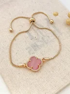 Bransoletki - atelier MIU Pozłacana bransoletka z elementem ozdobnym - miniaturka - grafika 1