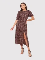 Sukienki - Sukienka midi z falbanką i kolorowym nadrukiem DA1802 MULTI - miniaturka - grafika 1