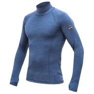Koszulki sportowe męskie - Męska koszulka Sensor Merino Bold Roll Neck dł. rękaw Rozmiar: S / Kolor: niebieski - miniaturka - grafika 1