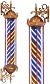 Meble fryzjerskie - Barber pole słupek plafon barberski barber z lampą 120cm - miniaturka - grafika 1