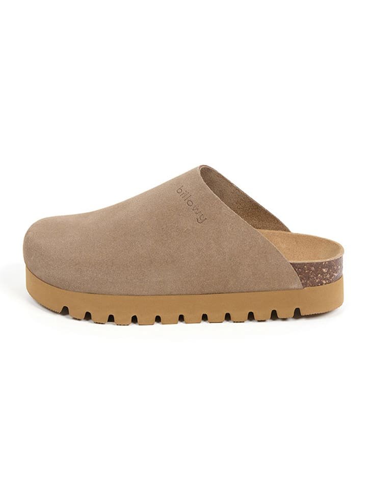 billowy Skórzane chodaki w kolorze jasnobrązowym